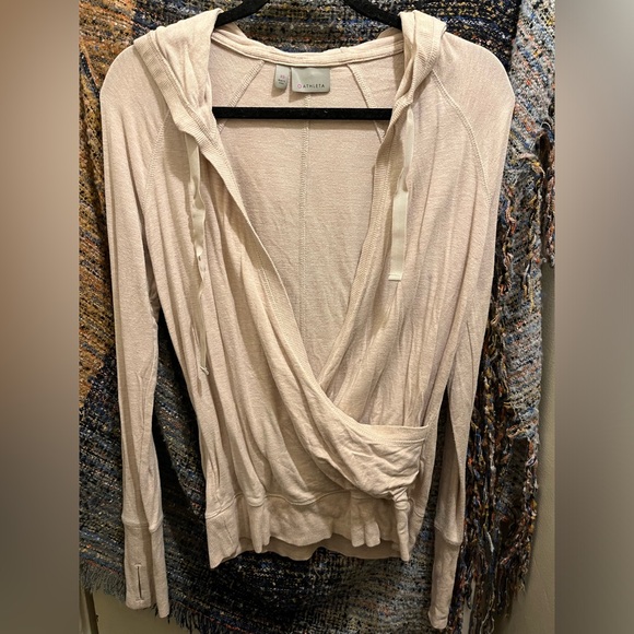 Athleta Ballerina Pink Wrap Sweater - Picture 2 of 5